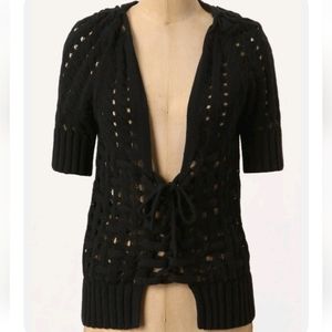 Anthro Knitted & Knotted Corset-Tied Cardigan Sweater